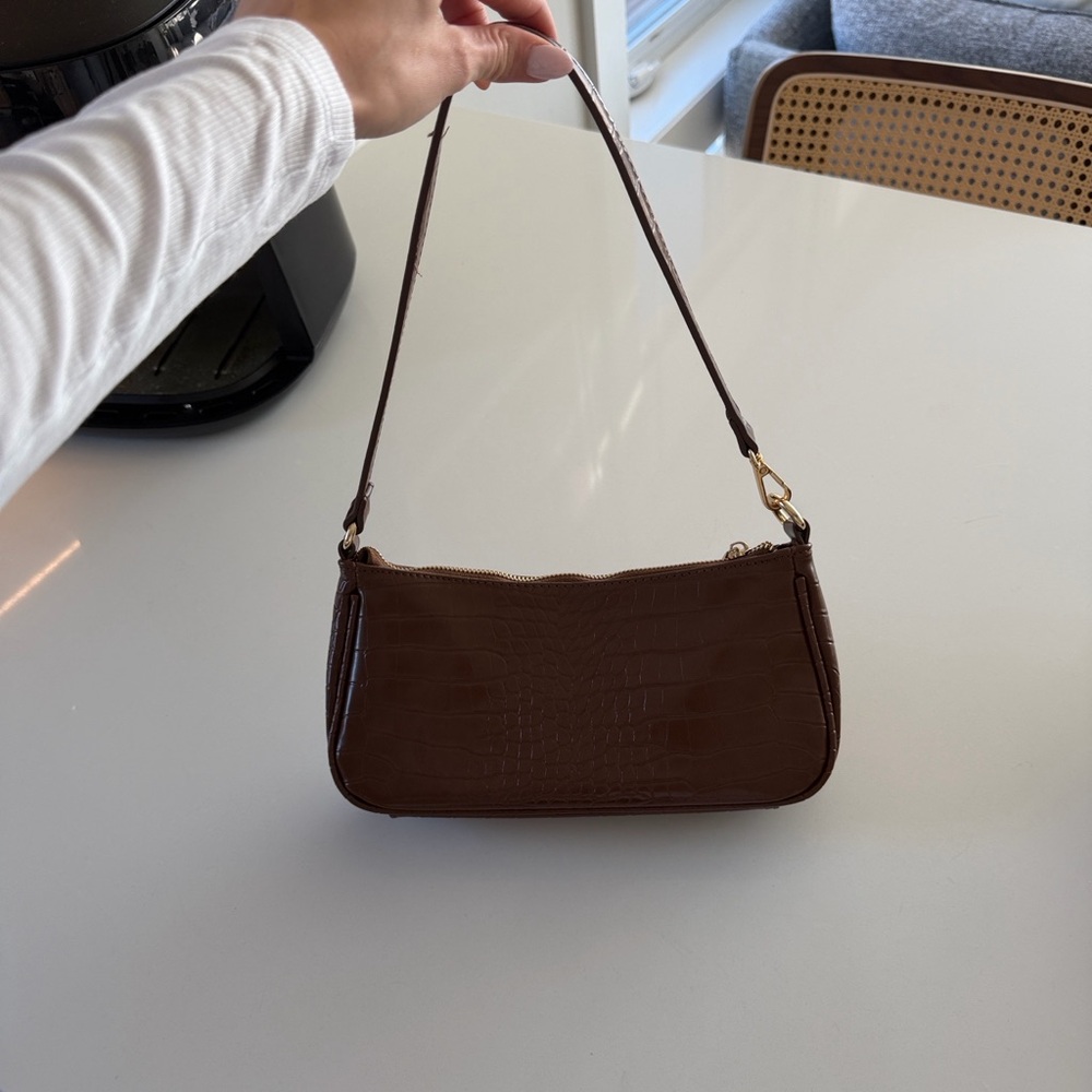 Peta + Jain Brown Croc-Embossed Mini Bag